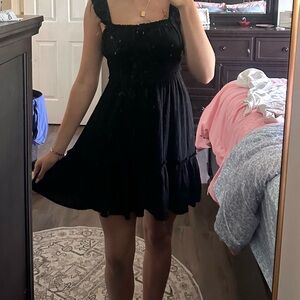 NWT Papermoon Black Sleeveless Square Neck Mini Sundress size small
